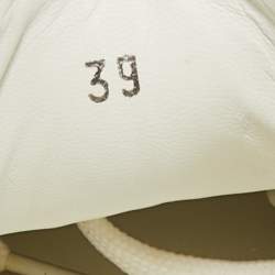 Pre Owned Fendi White Leather and Rubber Lace up Sneakers Size 39