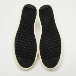 Pre Owned Fendi White Leather and Rubber Lace up Sneakers Size 39