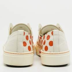 Pre Owned Fendi White Leather and Rubber Lace up Sneakers Size 39