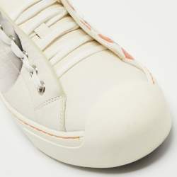 Pre Owned Fendi White Leather and Rubber Lace up Sneakers Size 39