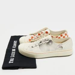 Pre Owned Fendi White Leather and Rubber Lace up Sneakers Size 39