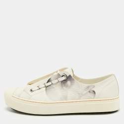 Pre Owned Fendi White Leather and Rubber Lace up Sneakers Size 39