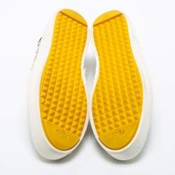 Pre Owned Fendi Multicolor Leather Slip on  Sneakers Size 38