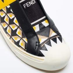 Pre Owned Fendi Multicolor Leather Slip on  Sneakers Size 38