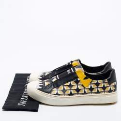 Pre Owned Fendi Multicolor Leather Slip on  Sneakers Size 38