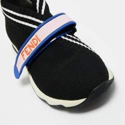 Pre Owned Fendi Black/White FF Rockoko Slip On Sneakers Size 39