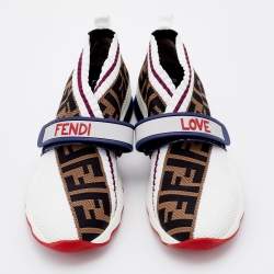 مملوكة مسبقًا Fendi Multicolor Knit Fabric Rockoko Sneakers Size 39