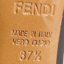 Pre Owned Fendi Multicolor Leather Checkered Cap Toe Ankle Strap Pumps Size 37.5