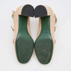 Pre Owned Fendi Beige Leather Strappy Pumps Size 37