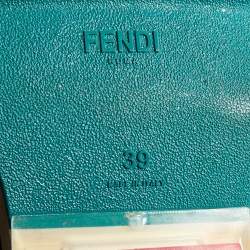 Pre Owned Fendi Black Leather Flowerland Slip On Sneakers Size 39