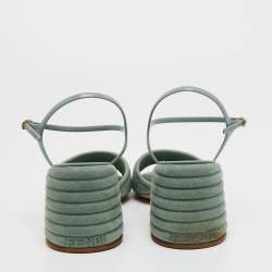 Pre Owned Fendi Green Suede and Jelly Promenade Sandals Size 41