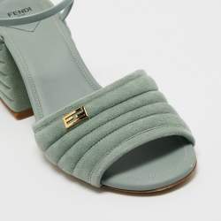 Pre Owned Fendi Green Suede and Jelly Promenade Sandals Size 41