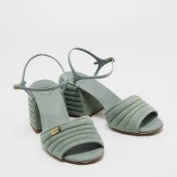 Pre Owned Fendi Green Suede and Jelly Promenade Sandals Size 41