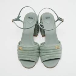 Pre Owned Fendi Green Suede and Jelly Promenade Sandals Size 41