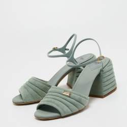 Pre Owned Fendi Green Suede and Jelly Promenade Sandals Size 41