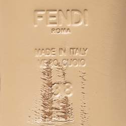 Pre Owned Fendi Nude Pink Patent Leather Ankle Strap Sandals Size 38