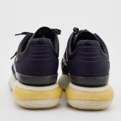 Pre Owned Fendi Black Mesh and Leather Fancy Sneakers Size 38