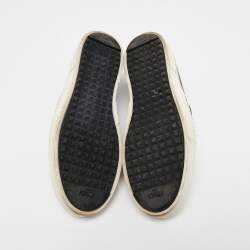 Pre Owned Fendi Black Leather Monster Slip On Sneakers Size 38.5