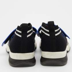 Pre Owned Fendi Black Knit Fabric Rockoko Low Top Sneakers Size 36