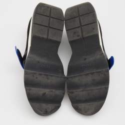 Pre Owned Fendi Black Knit Fabric Rockoko Low Top Sneakers Size 36