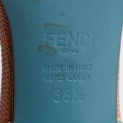 Pre Owned Fendi Cream Patent Leather Peep Toe T-Strap Sandals Size 38.5