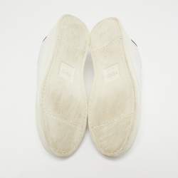 Pre Owned Fendi White Leather Knitted Logo Rockoclick Low Top Sneakers Size 36