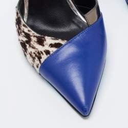 Pre Owned Fendi Multicolor Leather And Calf Hair Roma Mules Sandals Size 35.5