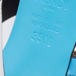 Pre Owned Fendi Multicolor Leather And Calf Hair Roma Mules Sandals Size 35.5