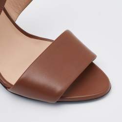 Fendi Brown Leather Open Toe Ankle Strap Sandals Size 40