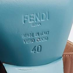 Fendi Brown Leather Open Toe Ankle Strap Sandals Size 40