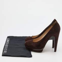 Pre Owned Fendi Brown Suede Pumps Size 38.5