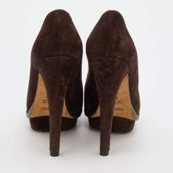 Pre Owned Fendi Brown Suede Pumps Size 38.5