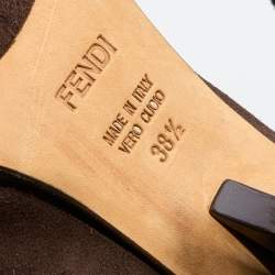 Pre Owned Fendi Brown Suede Pumps Size 38.5