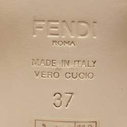 Fendi Black Leather and Zucca PVC Colibri Slingback Pumps Size 37