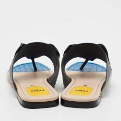 Fendi Multicolor Leather Bug Monster Thong Sandals Size 39
