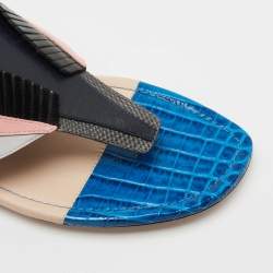 Fendi Multicolor Leather Bug Monster Thong Sandals Size 39