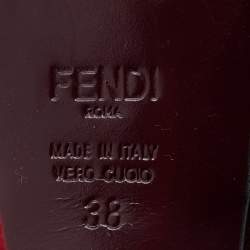 Pre Owned Fendi Burgundy Suede Fendista Platform Pumps Size 38