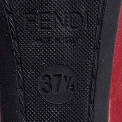 Pre Owned Fendi Multicolor Patent Leather Strappy Wedge Sandals Size 37.5