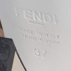 Pre Owned Fendi Multicolor Fabric and Mesh FF Freedom Patchwork Ankle Strap Sandals Size 37