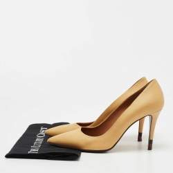 Fendi Yellow Leather Pointed Toe Pumps Size 38