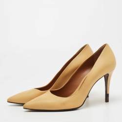Fendi Yellow Leather Pointed Toe Pumps Size 38