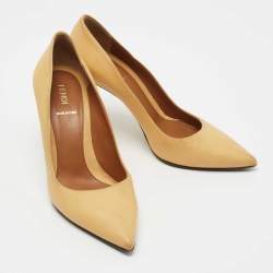 Fendi Yellow Leather Pointed Toe Pumps Size 38