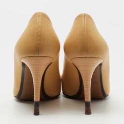 Fendi Yellow Leather Pointed Toe Pumps Size 38
