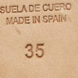 Pre Owned Fendi Brown Zucca Canvas Espadrille Wedge Platform Slingback Sandals Size 35