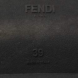 Pre Owned Fendi Black Knit Fabric Rockoko Slip On Sneakers Size 39
