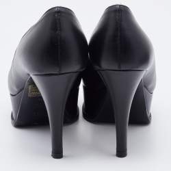 Pre Owned Fendi Black Leather Fendista Pumps Size 36.5
