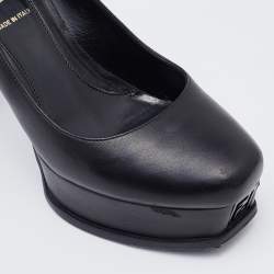 Pre Owned Fendi Black Leather Fendista Pumps Size 36.5