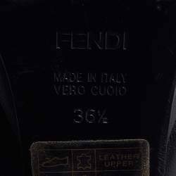 Pre Owned Fendi Black Leather Fendista Pumps Size 36.5