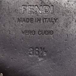 Pre Owned Fendi Multicolor Leather and Fabric Caged Ankle Strap Sandals Size 36.5