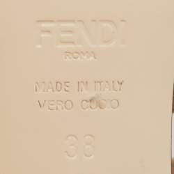 مملوكة مسبقًا Fendi Beige FF Perforated Leather Colibri Slingback Pumps Size 38